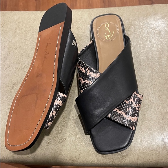 Sam Edelman Women's Black and Pink Slide Sandals - Picture 1 of 6